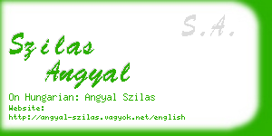 szilas angyal business card